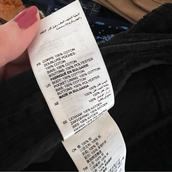 Sandro Divine Cropped Flared Corduroy Pants in Black - Picture 8 of 9